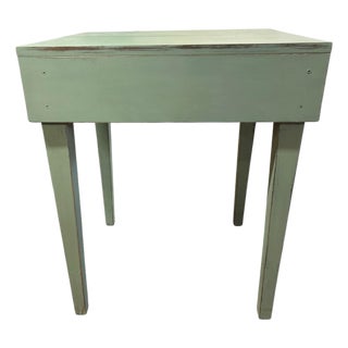 Vintage Sage Green Primitive Farmhouse Table For Sale
