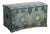 Original Hand Painted Blue Swedish Dome Top Pine Trunk Dated 1852 For Sale