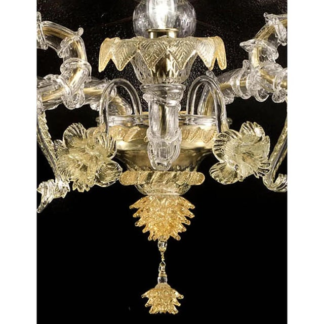 Imperial Italian Ca Rezzonico with Gold Flowers and Leaves Murano Glass, in Exhibition Piece conditions. Designed from...