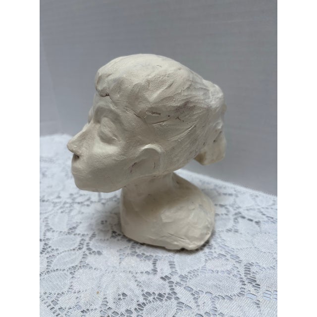 Vintage sculpted petite female head. Strong features and a defiant pose or expression. I call her Prudence. Fun and unique...
