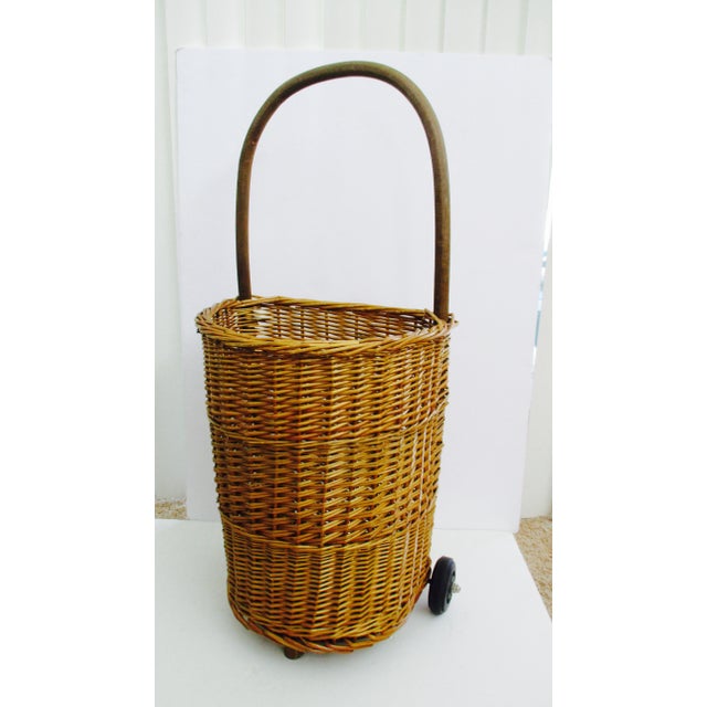 Boho Chic Rattan Wicker Farmers Market Basket Chairish