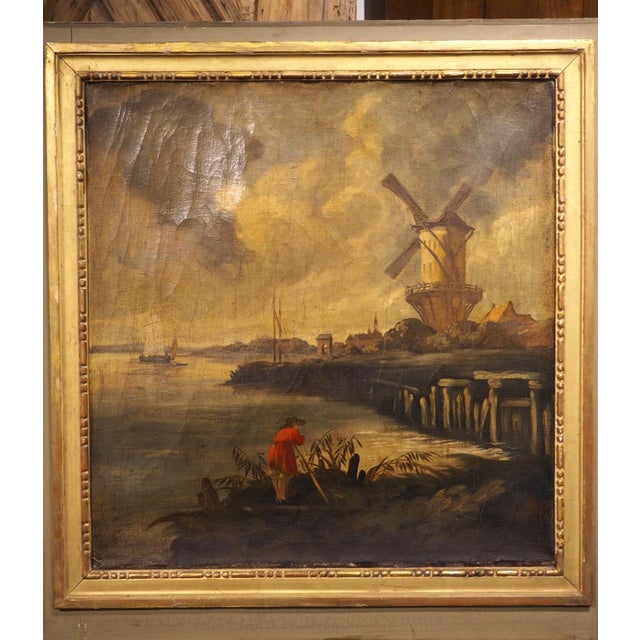 Antique French Gray Painted and Giltwood Louis XVI Style Trumeau Mirror, C. 1880 For Sale In Dallas - Image 6 of 18