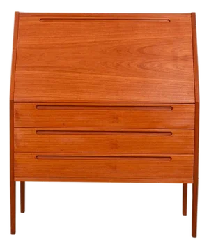 1960s Danish Mid Century Teak Secretary Desk Vanity With Mirror Kai Kristiansen