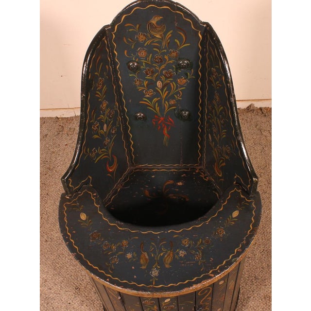 Lovely Austrian child's chair decorated with flowers and birds from the end of the 18th century beginning of the 19th...
