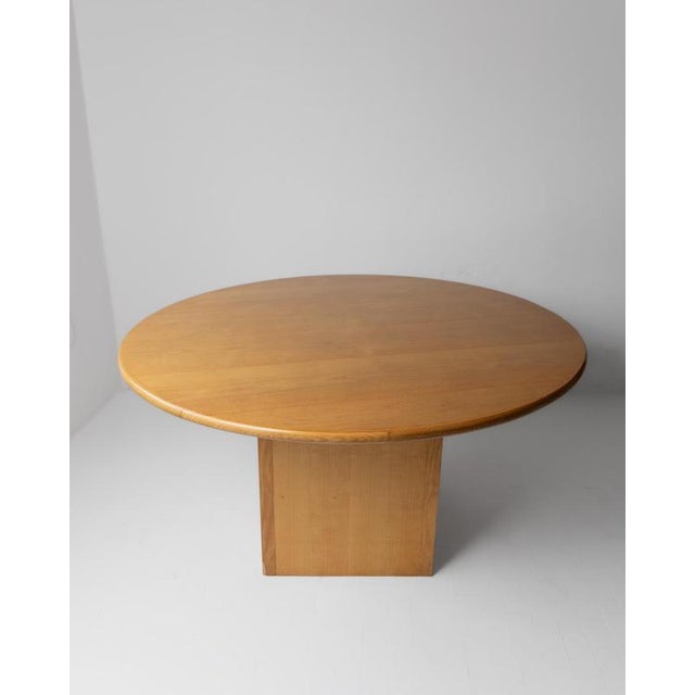 Large Vintage Italian Round Wooden Table, 1980s For Sale - Image 12 of 18