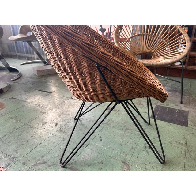 1950s Vintage Rattan Armchair by Teun Velthuizen for Urotan, 1950 For Sale - Image 5 of 7