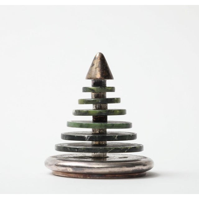 Vintage Bulgari Sterling and Jade Paperweight For Sale In New York - Image 6 of 7