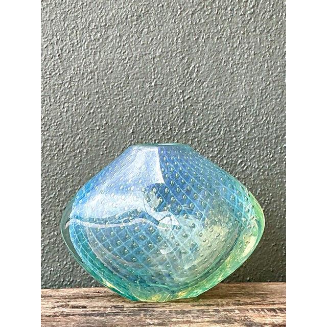 Mid-Century Modern Vintage Italian Art Glass Vase For Sale - Image 3 of 12