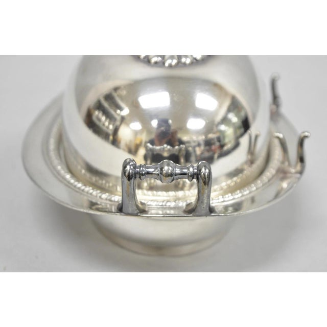 Metal Antique Victorian Middletown Plate Co Silver Plated Fancy Covered Butter Dish For Sale - Image 7 of 14