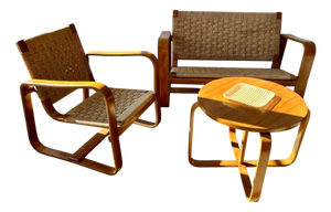Sofa, Armchair, and Table by G. Pagano Pogatschnig & G. Maggioni, Italy, 1941, Set of 3