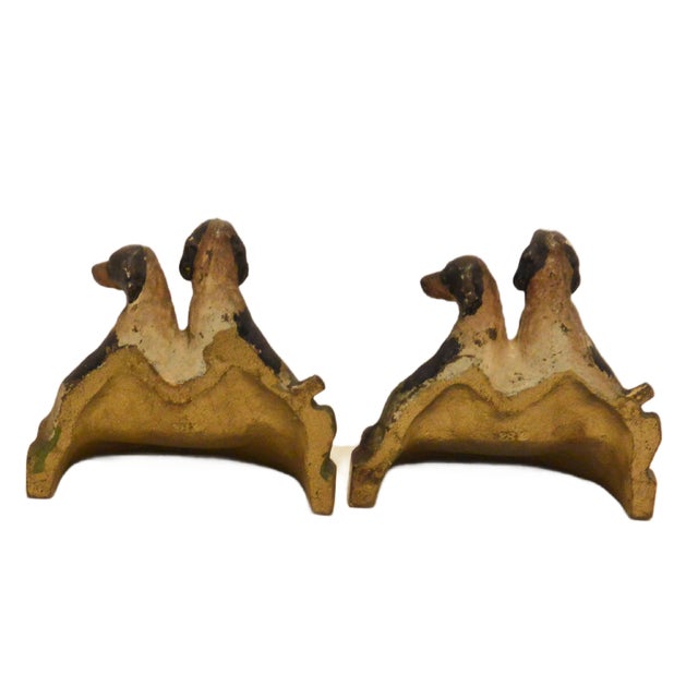 Early 20th Century American Cast Iron Figural "Hunting Pointers" Bookends - A Pair For Sale - Image 4 of 9