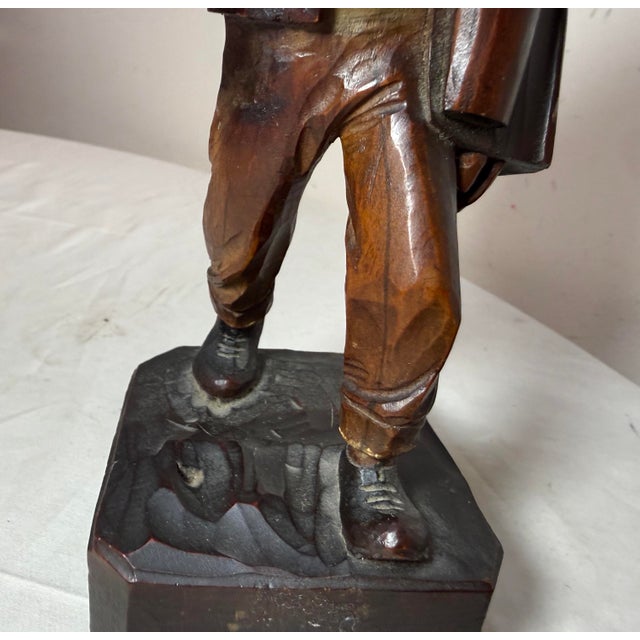 Finely Carved Antique 19th Century German Man Hobo Bum Wood Sculpture Statue For Sale - Image 10 of 12