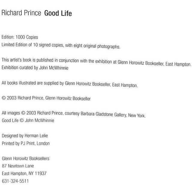 Traditional "Richard Prince Good Life" 2003 McWinnie, John For Sale - Image 3 of 12