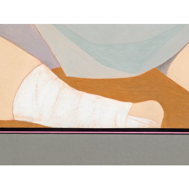 Figurative Phyllis Steele Modern Pastel Figurative Drawing of a Seated Resting Sumo Wrestler with Kimono, 20th Century For Sale - Image 3 of 12