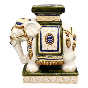 Vintage Ceramic Elephant Plant Stand – Chinoiserie / Hollywood Regency / Asian Inspired