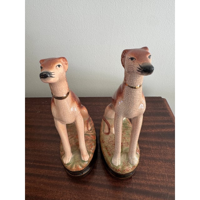 Brown Late 20th Century Sable Whippet Statues a Pair For Sale - Image 8 of 11