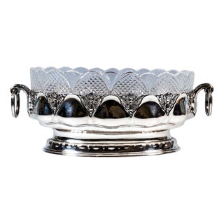 Art Nouveau Silver Jardinière with Cut Glass Liner from Bruckmann & Sons., Germany, 1890s For Sale