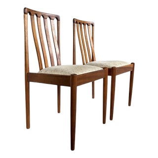 Mid-Century Scandinavian Teak Dining Chairs with Upholstered Seats, 1960s, Set of 2 For Sale