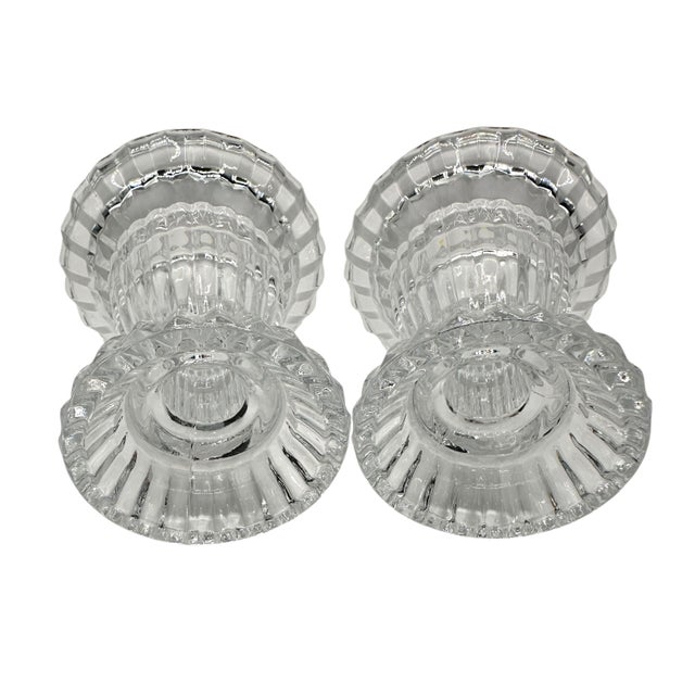Glass Vintage Gorham Crystal Reversible Candle Holder - Set of 2 For Sale - Image 7 of 12
