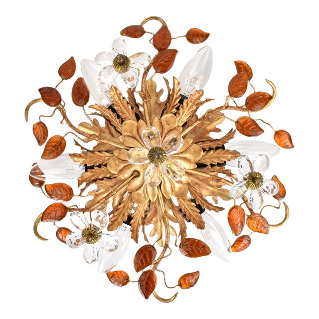 Late 20th Century Mid Century Modern Italian Flush Mount by Banci Firenze For Sale