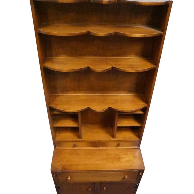 Mid 20th Century Whitney Furniture Solid Hard Rock Maple Early American 32" Secretary Desk 7493 For Sale - Image 5 of 18