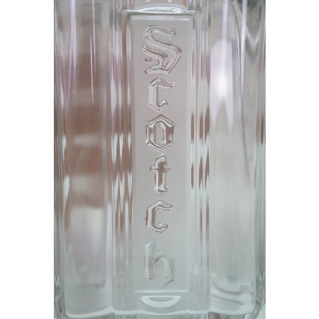2 Fostoria Sunray Blown Glass Scotch Rye Liquor Decanter Bottles 9" For Sale - Image 16 of 18
