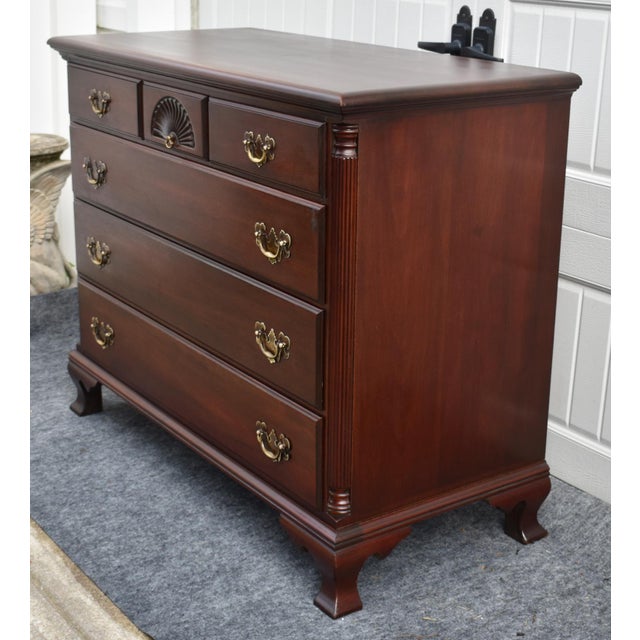 Vintage Chippendale Mahogany Chest of Drawers Carved Shell Dresser For Sale - Image 11 of 16