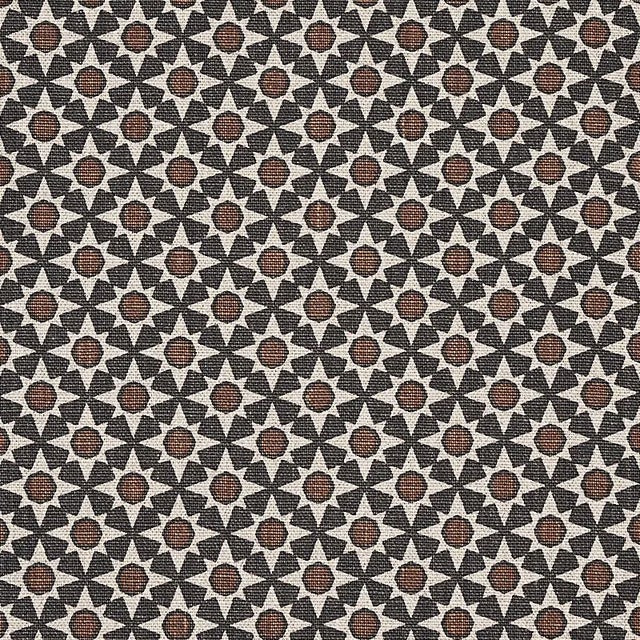 Schumacher Serendipity Fabric in Cinder & Caramel For Sale
