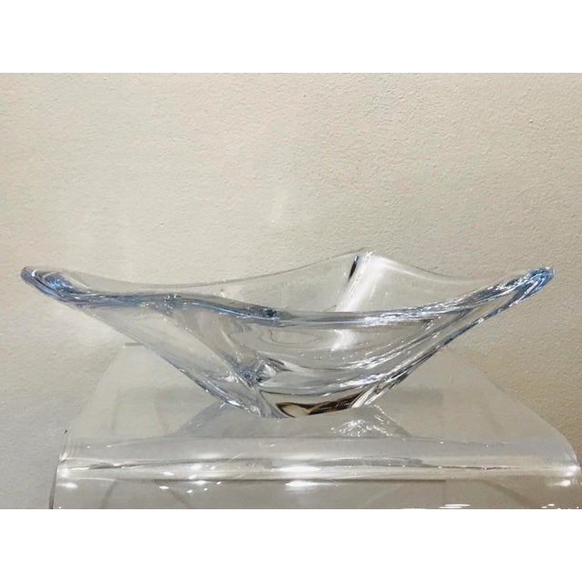 Mid-Century Modern 1960’s Daum France Free Form Crystal Bowl For Sale - Image 3 of 12