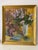 Post modern oil on canvas painting Bouquet of Lilacs still life. Signed Marty, dated verso 1987z in original gold tone frame.