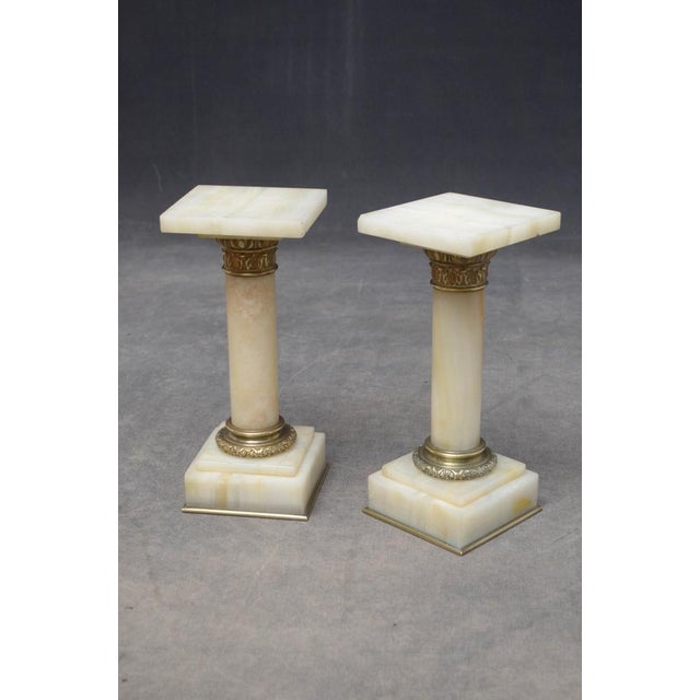 Antique Victorian White Marble Columns, Set of 2 For Sale - Image 4 of 14