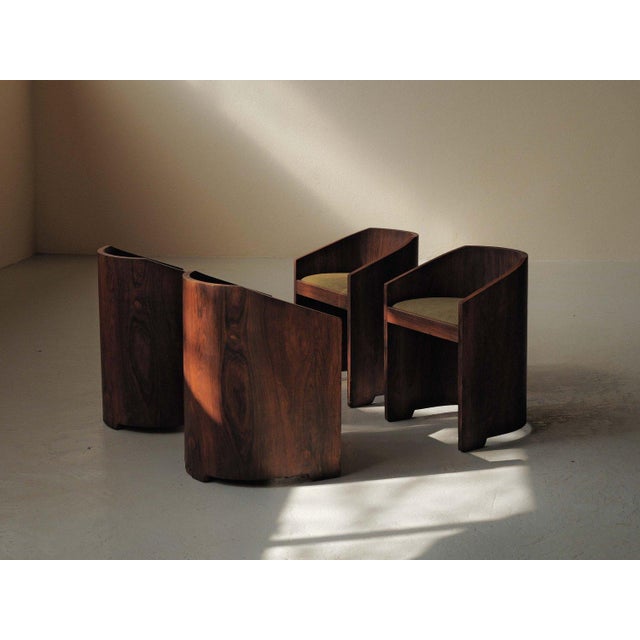 Art Deco Armchairs in Veneer, 1930, Set of 4 For Sale - Image 9 of 18