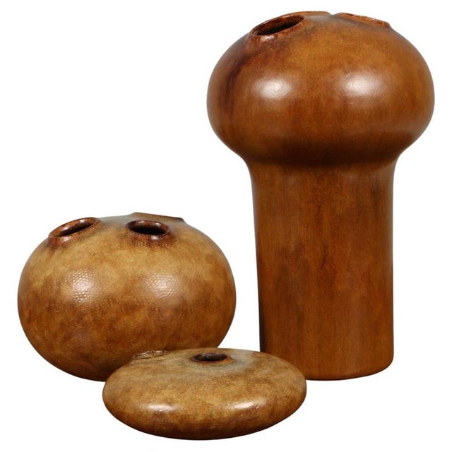 Moonfrog Vases by Kirsten Günther for Knabstrup, 1960s, Set of 3 For Sale - Image 8 of 8
