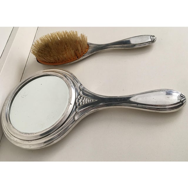 19th Century Sterling Silver Hand Mirror And Hair Brush Chairish