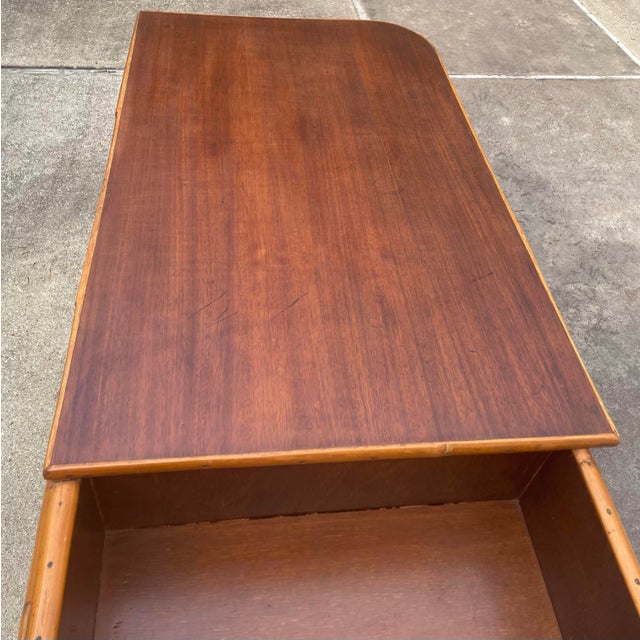 Vintage Rattan Raffia Back Desk in the Style of Paul Frankl For Sale - Image 11 of 11