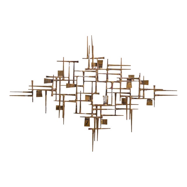William Bowie Mid Century Abstract Nail Wall Sculpture For Sale