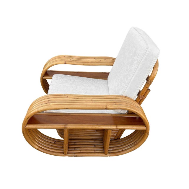 Wood 1940s Restored Rattan Six-Strand Shelf Arms Sofa and Chair Set For Sale - Image 7 of 11