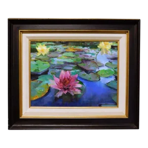 Eric Wallis "A Pink One" Original Impressionist Style Oil Painting, Framed