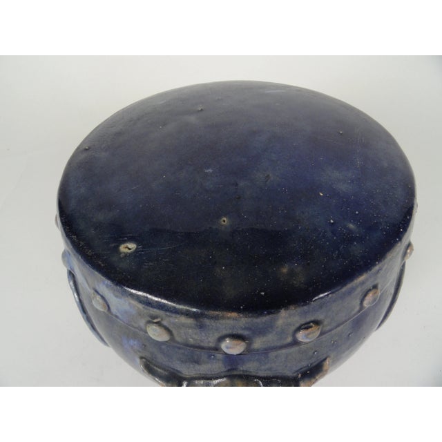 19th Century Blue Ceramic Garden Seat For Sale - Image 4 of 6