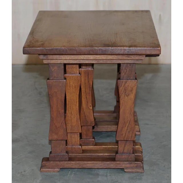 English Oak Nesting Occasional Tables, Set of 3 For Sale - Image 10 of 17