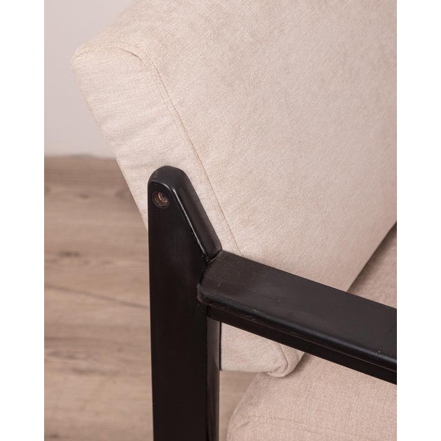 Set of Vintage Italian Armchairs in Wood and Fabric, 1980s For Sale - Image 6 of 9