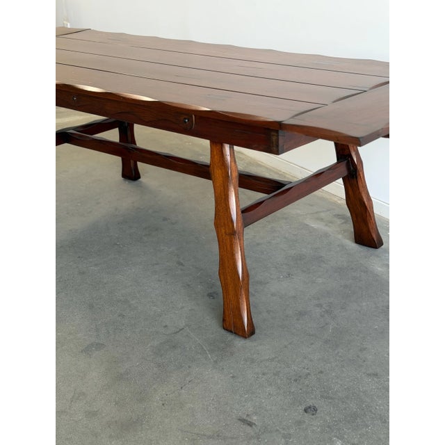 1940's Trestle Dining Table With Leaf Extensions For Sale - Image 15 of 18