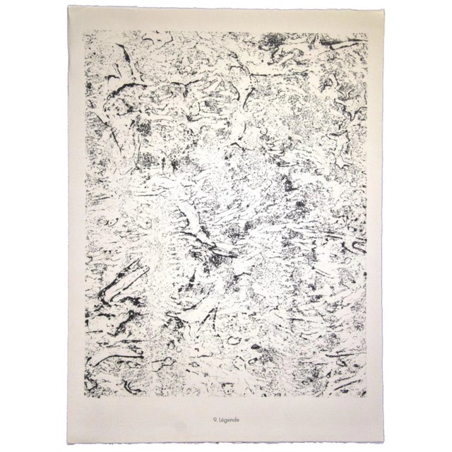Legende is an original lithograph on watermarked paper ''Arc''. Abstract composition by the French artist Jean Dubuffet....