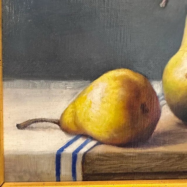 Traditional “Three Pears” Realist Still Life by Elyse Gerard Oil Painting For Sale - Image 3 of 5