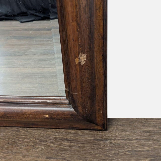 2000 - 2009 Wood Mirror With Top Carving For Sale - Image 5 of 5
