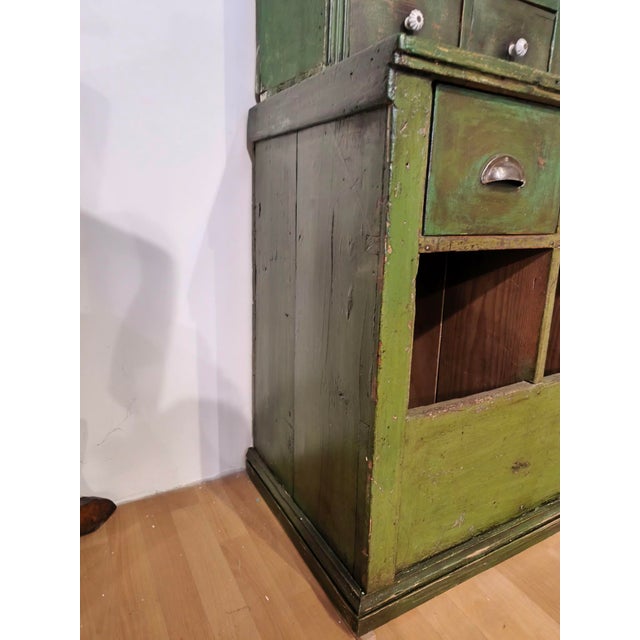 Mature Green Chest of Drawers, 1890s, Set of 2 For Sale - Image 6 of 18