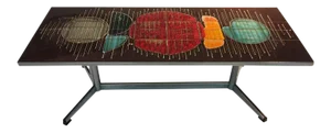 Colorful Abstract Design Italian Tile Coffee Table
