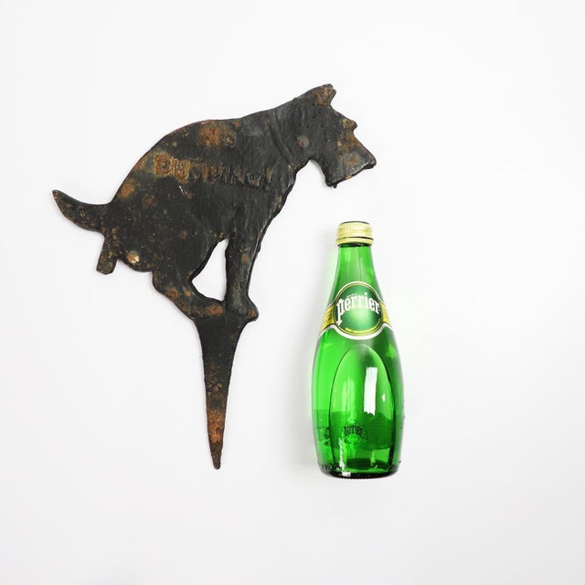 Vintage Heavy Cast Iron Dog Lawn Sign For Sale - Image 4 of 4