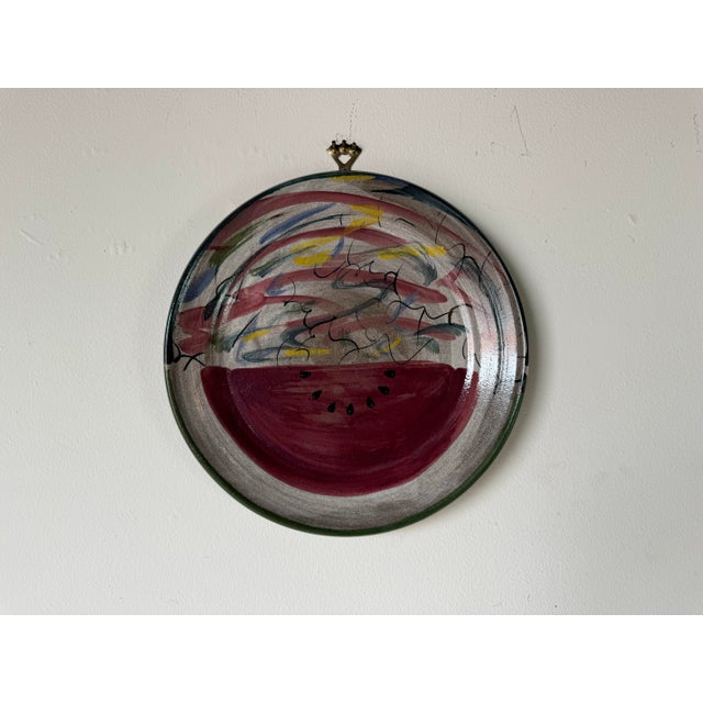 1980's Margaret Postmodern Hand Painted Ceramic Pottery Wall Art For Sale In Miami - Image 6 of 7