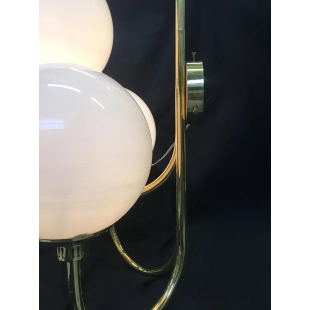 Italian Brass and Murano Glass Globe Sconces, 1980s, Set of 2 For Sale - Image 4 of 5